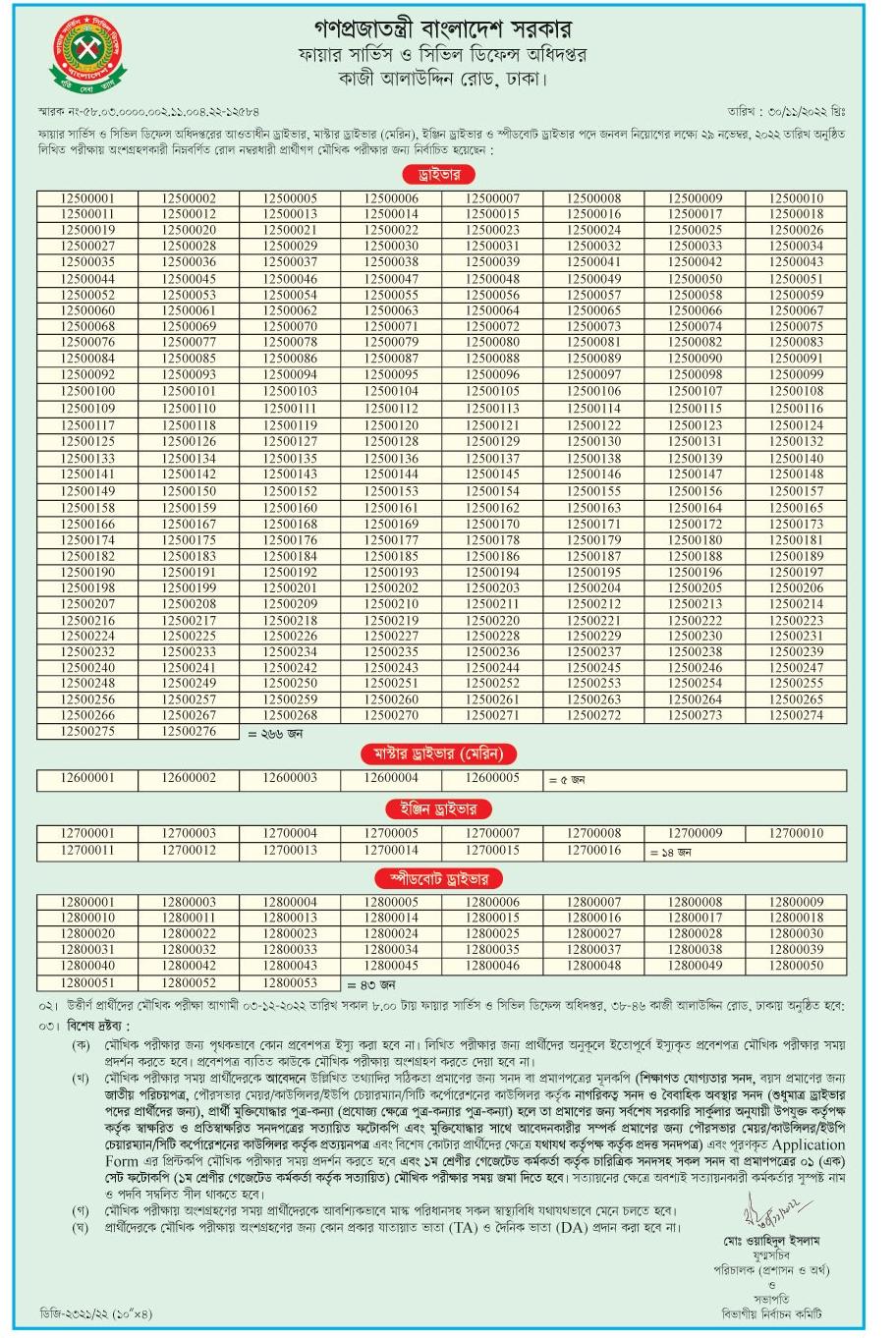 ফায়ার সার্ভিস নিয়োগ পরিক্ষা